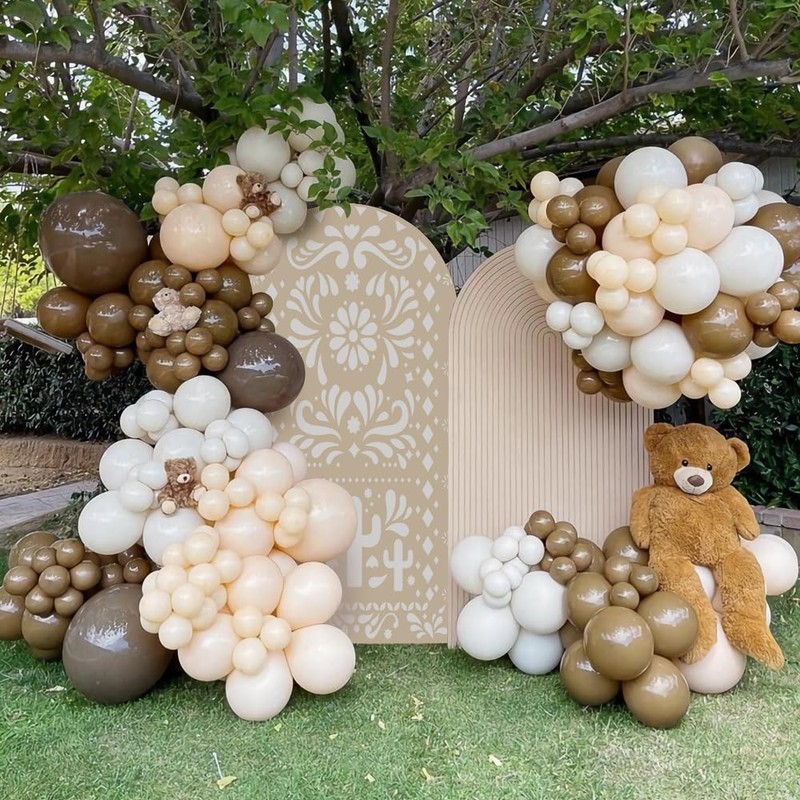 White Beige Arch Backdrop for Baby Shower Mexican Talavera Wedding