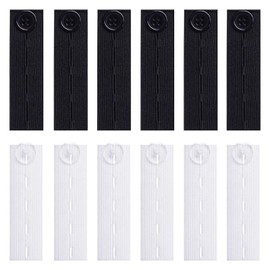 VEHYEGOI 12 Pieces Of Pants Extension Buckles, Elastic Elastic Buckles, Adjustable Extension Buckles, Pants Accessories, Pants Waist Extenders