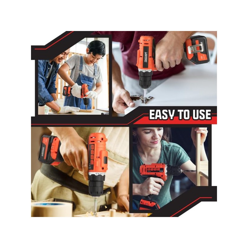 71-Piece Drill Set - 20V Cordless Drill with 21+1 Torque