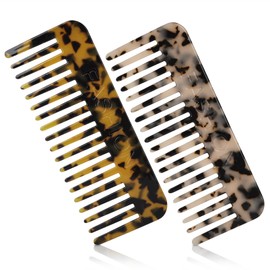 HONZUEN Curling Comb, Pack of 2, Antistatic Tooth Comb, Hair Comb with Large Teeth, Shatterproof Combs, Coarse Teeth Hair Brush, Wide Hair Comb, Hair Detangler, Combs for Curls and Long Hair
