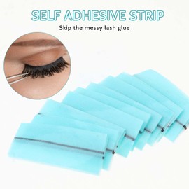 40PCS Self Adhesive Eyelashes Tape, Strong-Hold False Lashes Adhesive Strips Reusable Lash Glue Strip Lash Glue Liner for Fluffy Mink False Lashes Natural Look Long Lasting Lash Buddy