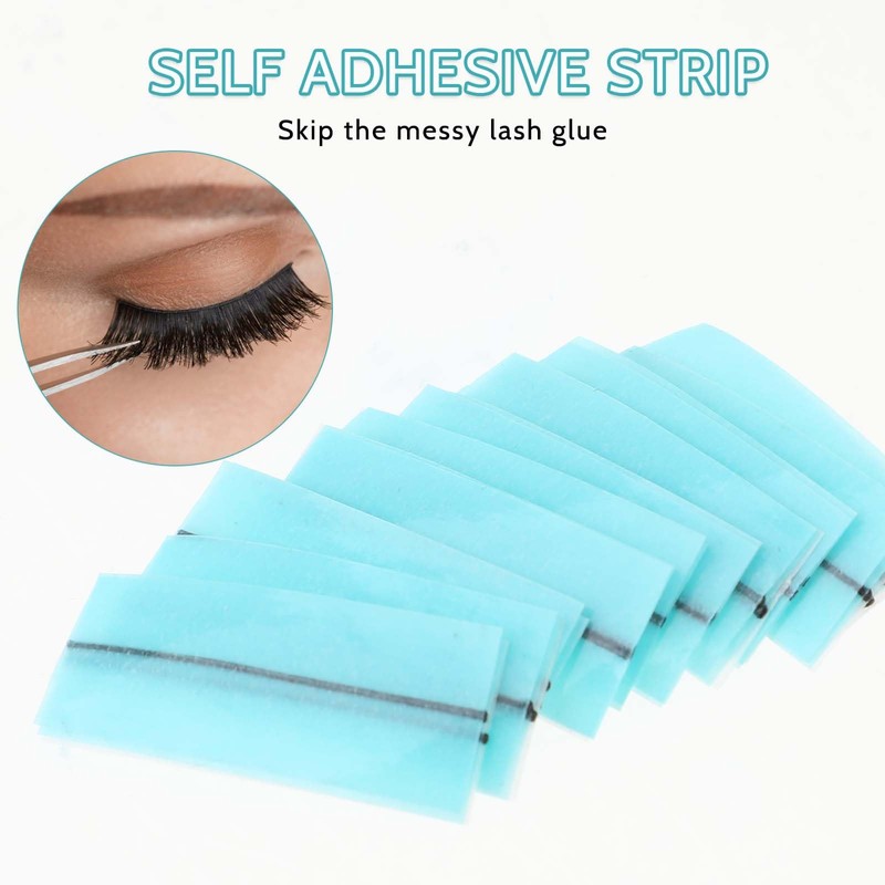 40PCS Self Adhesive Eyelashes Tape, Strong-Hold False Lashes Adhesive Strips