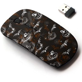 2.4G Wireless Mouse with Cute Pattern Design for All Laptops and Desktops with Nano Receiver - Dark Gothic