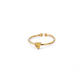 Yimofy Adjustable Birthstone Rings for Women Dainty Heart Shaped Cubic Zirconia Ring Non Tarnish Stackable Gold Rings Birthday Jewelry Gifts November