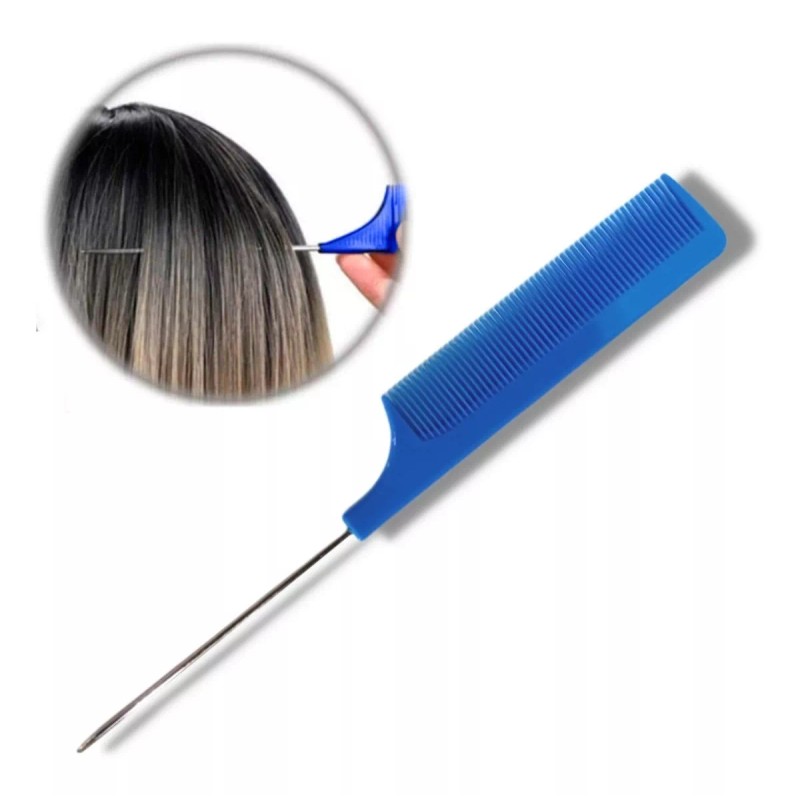 Globusman Peine Cola De Metal Para Corte Profesional Negro