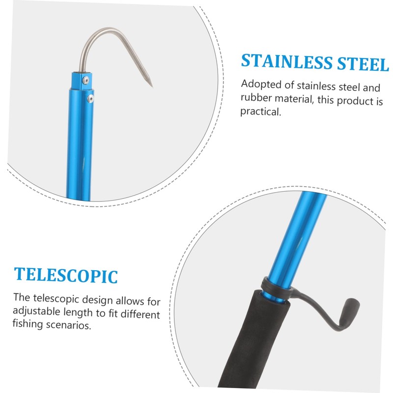 Kisangel Telescopic Fish Gaff Fishing Gaff Hook Stainless Fish Hook