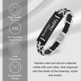 FANCIBAND Fathers Day Gift Ideas Stainless Steel Bracelet For Men Christmas Graduation Gifts For Teen Boys Gifts Ideas