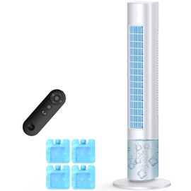 MYICY Evaporative Air Cooler, 35" Windowless Air Conditioner Portable w/3 Speeds, 25ft Remote, Smart Timer & Water Tank, Portable Air Conditioners No Windows Needed, 90°Oscillating AC Unit for Room