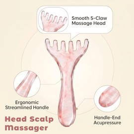 ElevateTech Scalp Massager Handheld Comb, 2 Pcs Head Massager Scalp Comb Manual Hair Scalps Massage Gua Sha Tool Five Claw Resin Relax Spa Tool for So
