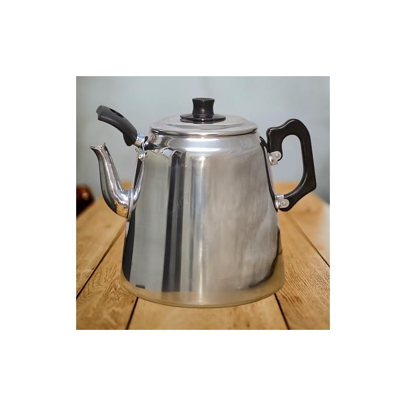 Traditional Cafe Style Polished Aluminium Catering Teapot -8 Pint 4.5ltr