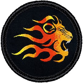 Fire Lion Patrol Patch - 2" Diameter Round Woven Patch (Sew-on)
