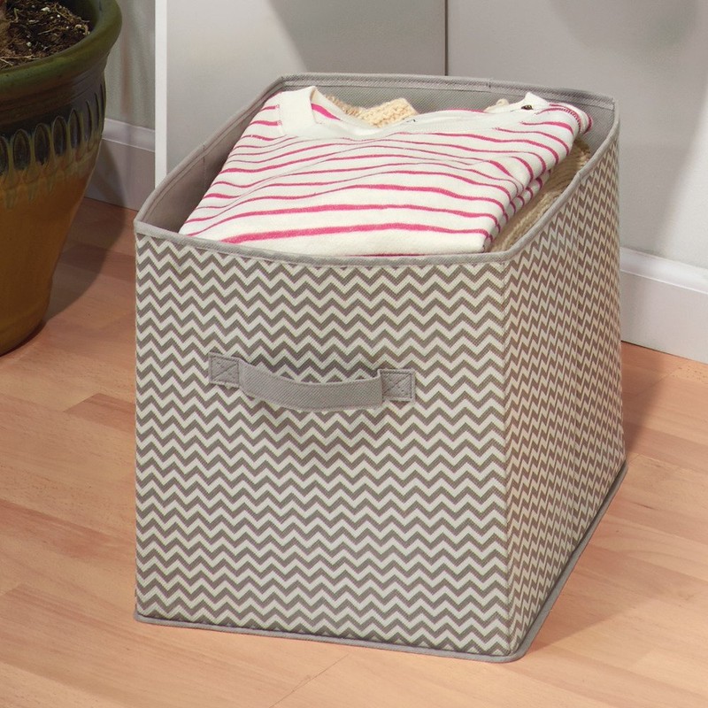 InterDesign クローゼット 収納 ケース 持ち手付き 箱 ボックス Chevron トープ ナチュラル