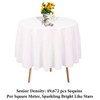 DUOBAO Sequin Tablecloth Round 60 Inches Iridescent White Table Cloth