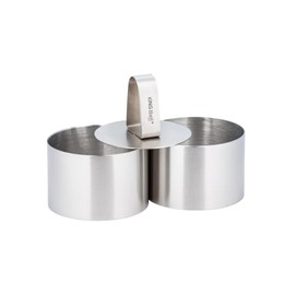 3-Piece Food Ring Set with Masher Diameter 76 mm Dessert Rings Dessert Rings Boulette Moulds Meatball Moulds Appetizer Rings Made of High-Quality Stainless Steel