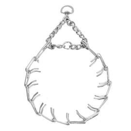 Stainless Steel Prong Dog Training Collar Adjustable Pet Pinch Collar for Dogs with The Swivel Ring 22in x 3.0mm (neck size up to 18in) L