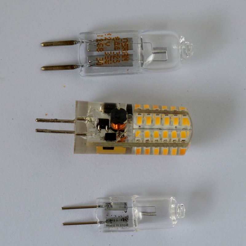 3x G4 LED, 3 watt, warm white, dimmable, 12 V