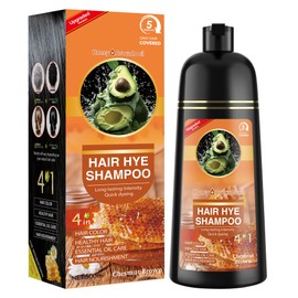 Chestnut Brown Hair Dye Shampoo 3 in 1 for Women & Men 100% Gray Hair Coverage - Herbal Ingredients Natural Plant Hair Color - Hair Dye in Minutes 500ML