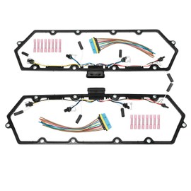 Valve Cover Gaskets w/Fuel Injector Glow Plug Injector Harness Pigtail Set Compatible with 1998-2003 7.3L Diesel Trucks F81Z-6584-AA 1379998 615-201