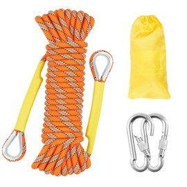 Gangying 12mm Climbing Rope Safety Rope 10m Nylon Outdoor Rescue Rope High Strength Rope with Carabiner Safety Rope for Applications Emergency Survival Fire Rescue Carrying Weight 2000kg