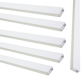 LEDUPDATES 6 Pack Aluminum Channel Extra Wide U Shape Diffuser for LED Strip Lights 3.3ft / 1 Meter fit 6mm 8mm 10mm 20mm LED Tape Lights with Frosted Cover and end caps