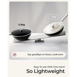 Carbon Steel Wok Pan - 11.8 Inch Pre-Seasoned Flat Bottom Chinese Woks & Stir Fry Pans with Lid, Lightweight Kitchen Cookware for All Stovetops, Gas, Electric, Gift for Women/Mom with Spatula Spoon