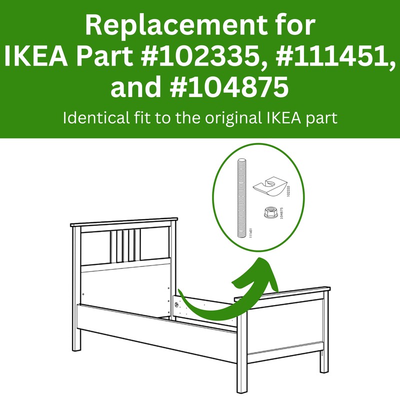 Spare Hardware Parts HEMNES Bed Frame Crescent Nut, Threaded Pin