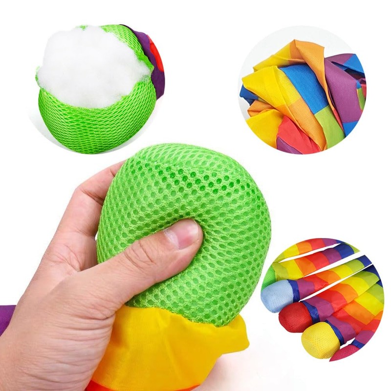 Rainbow Toss, Throwing, Flying, Educational Toy, Vibrant Cloth Ball, Fabric,