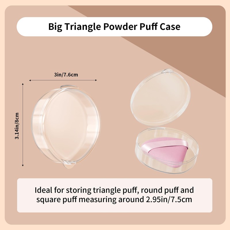 Powder Puff Case, 2 Pieces Round Makeup Puff Protective Container