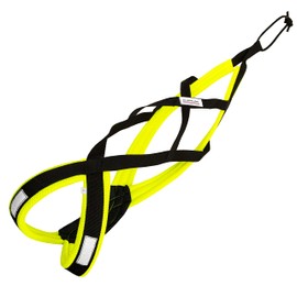 LASALINE Dog Pull Harness X Back for Canicross Dog Sports Dog Scooter Bikejoring Sledge in Black Neon Yellow