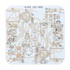PATIKIL 1pcs White Square Coasters, FR-4 Material, Drink Coaster
