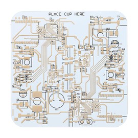 PATIKIL 1pcs White Square Coasters, FR-4 Material, Drink Coaster