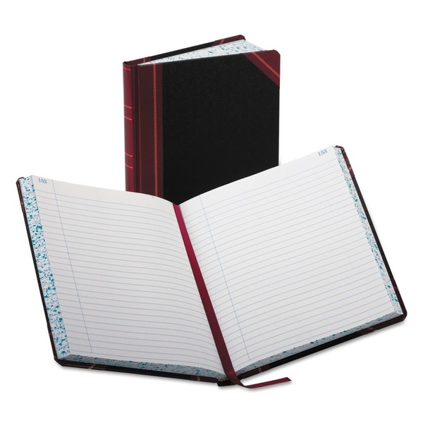 Record/Account Book, Record Rule, BLK/RD, 300 Pgs, 9-5/8 x 7-5/8, 2012