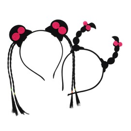 COLLBATH Soft and Comfortable Faux Hair Cosplay Headband Braided Hair Extensions for Straight Curly Long Short Hair