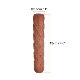 sourcing map Wood Clay Roller Fish Scales Pattern Modeling 5-Inch/12cm Wood Hand Rollers Wooden Pottery Tools Wood Grain Texture Rollers for Clay Baking Playdough DIY