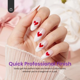 Beetles Almond Press on Nails French Tip Gel Nails 150PCS 4-IN-1 Medium Nude Gradient Gel Nail Tips Gel French Tip Nails Etch X Pre-Primer & Base Coat, Easy False Nail Tips