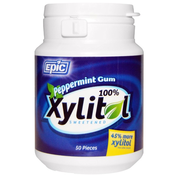 Peppermint Xylitol Gum 50 Pieces (5 Pack)