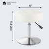 Gitrah White Vanity Chair for Makeup Room Round Ottoman Tufted