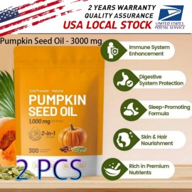 300 Pills Pumpkin Seed Oil Saw Palmetto Bladder Health, Immune Support（2 pack）