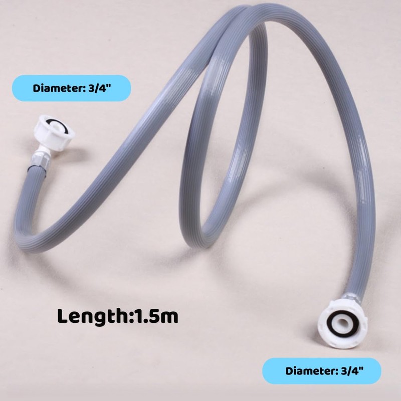 Universal Washing Machine Cold Water Inlet Pipe, 1.5M Universal Inlet