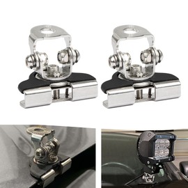 PSLER LED Light Bar Mounting Bracket Kit Pillar Hood Led Light Mount Clamp Bracket Holder Universal for Off Road Truck SUV Car Accessories Adjustable Shock-Absorbing No Drilling 304 Stainless Steel