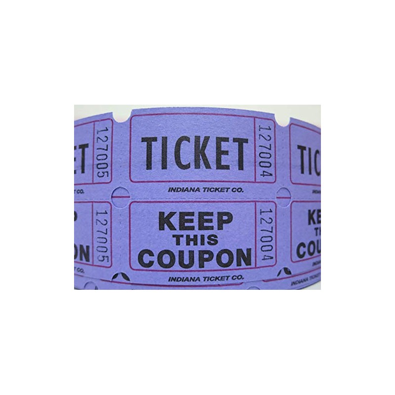 Double Purple Raffle Ticket Roll - 2000 Per Roll