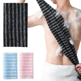 DELUXEFOX Loop Ocean Towel, Scrubbing Towel, Body Towel, Painless, Does Not Hurt Your Skin, Moderate Length That Can Be Careful for Your Back, Powerful Mud Sanding, Exfoliating Care, Blackheads, Back