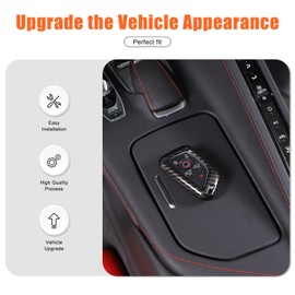 Suetlcoity Key Fob Shell Cover Compatible with Corvette C8 2020-2024 ABS Car Remote Control Key Case Cover for Car Key Protection (Carbon Fiber Stripe)