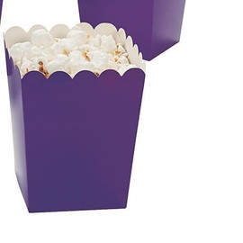 Purple Open-Top Popcorn Box Set of 36 Popcorn Favor Boxes Cardboard Candy Container Parties Popcorn Boxes Mini Paper Popcorn Box for Party(Bottom Size- 2.2 x 2.2In,Open top- 3 x 3 inch,Height-4.6 In)