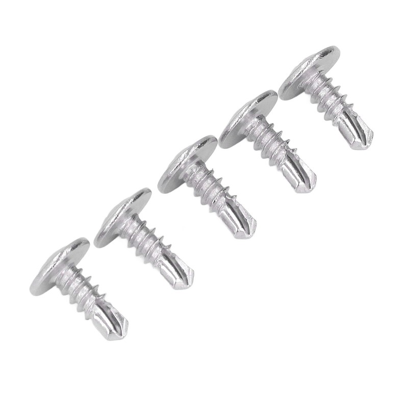 200Pcs Self Drilling Screw Stainless Steel Round Washer Head M4.8x13