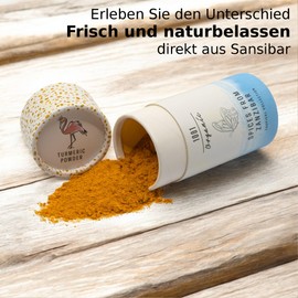 1001 Organic Turmeric Powder 45 g, Fresh Turmeric from Zanzibar, Turmeric Ground, Spices Mix Spices, Turmeric Turmeric Turmeric Powder Kukuma, for Cooking, Baking and Grilling