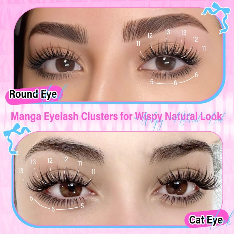 calphdair Natural Lash Clusters with Bottom Lashes DIY Wispy Cluster