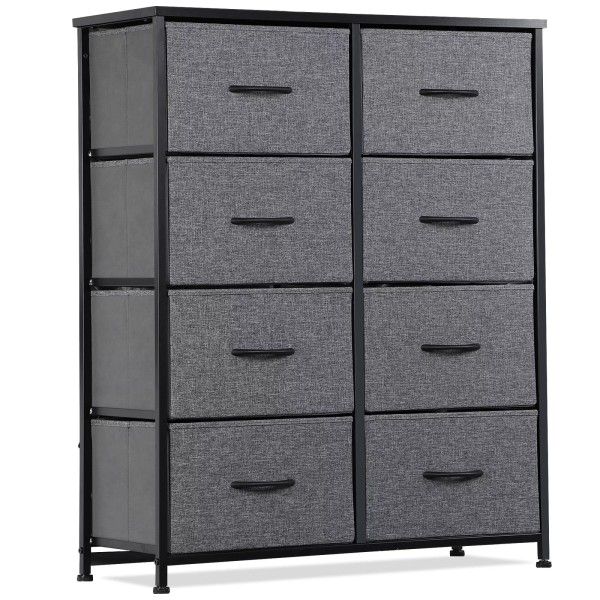 SEGAWE Dresser for Bedroom 8 Drawers Storage Tower Cabinet Fabric