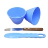 BONEW 2PCS Flexible Rubber Mixing Bowl +2 Spatulas Dental PVC