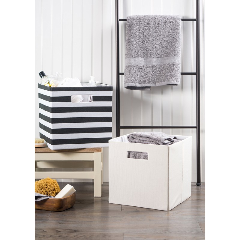 DII Polyester Cube Storage Collection Collapsible Hard Sided Bin, 13x13x13,